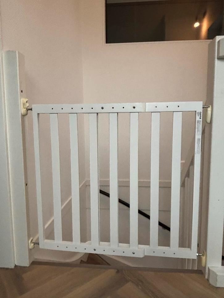 Noma Traphek Wit Hout - 3 stuks, Kinderen en Baby's, Traphekjes, Gebruikt, Schroefhekje, Hout, 100 tot 115 cm, Ophalen