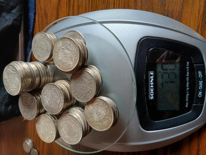 Lot zilveren munten 730 gram, Antiek en Kunst, Antiek | Goud en Zilver, Zilver, Ophalen of Verzenden
