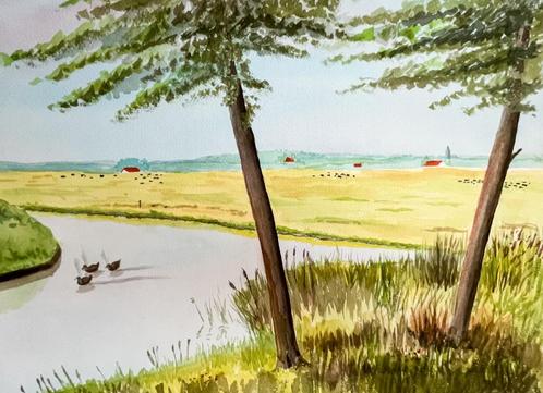 Louis van Gorkum - Landschap 48x60, Antiek en Kunst, Kunst | Schilderijen | Klassiek, Ophalen of Verzenden