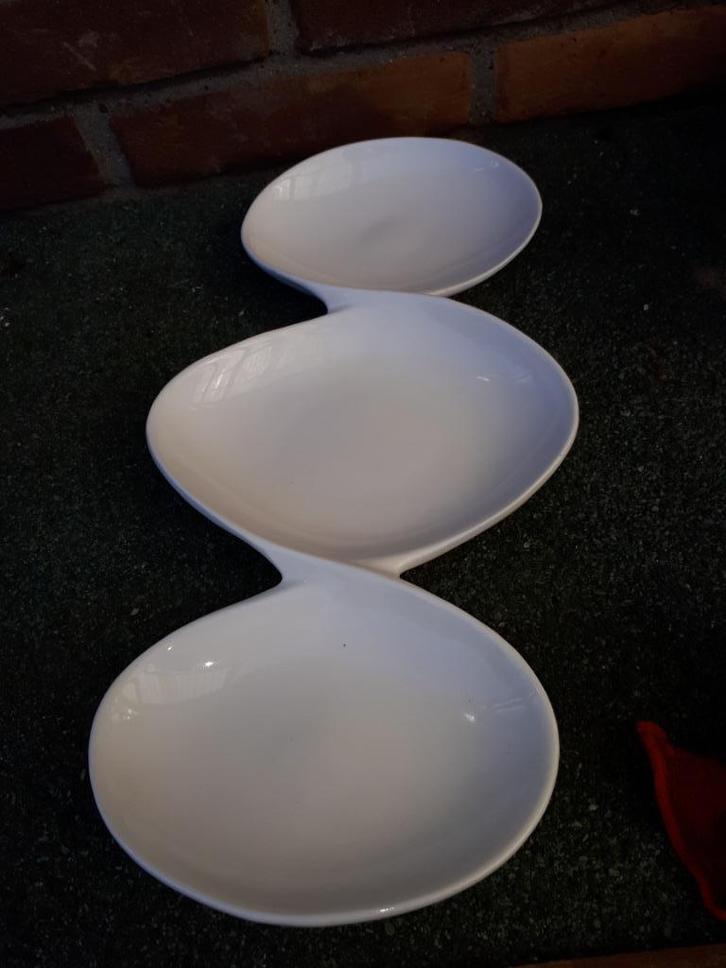 NIEUW feest hapjesschaal partyschaal schaal opdien 3 vak, Huis en Inrichting, Keuken | Servies, Nieuw, Schaal of Schalen, Effen