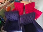 Stoelen velours fluweel 2x paars, Ophalen, Gebruikt, Minder dan 75 cm, 50 tot 75 cm