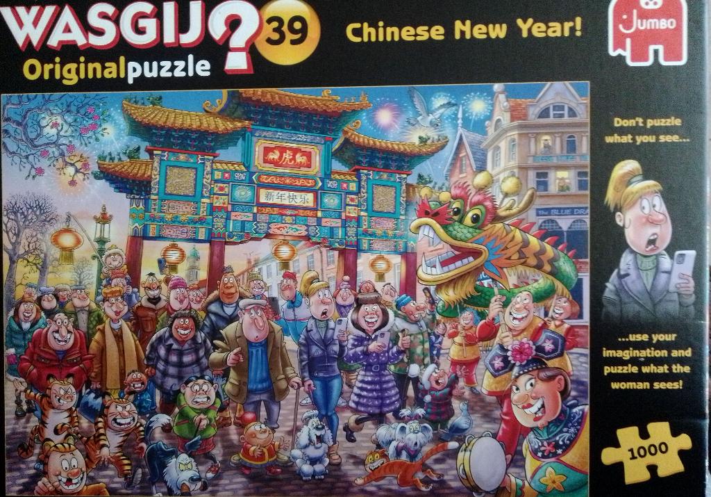 Wasgij Puzzel 1000 stukjes Chinees nieuwjaar, Ophalen of Verzenden, 500 t/m 1500 stukjes, Zo goed als nieuw, Legpuzzel