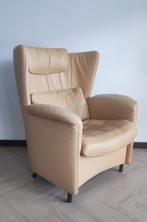Zeer comfortabele DeSede fauteuil + voetenbank / leer-leder, Ophalen, Gebruikt, 50 tot 75 cm, Leer