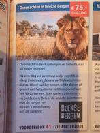 Overnachten Beekse Bergen 75,- korting, Eén persoon, Kortingskaart