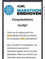 Halve marathon Eindhoven startnummer, Ophalen of Verzenden, Nieuw, Overige typen, Overige merken