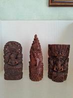 3x Balinese tempels/ houtsnijwerken/ jaren '50, Ophalen of Verzenden