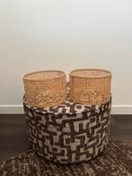 Twee rotan lampenkappen, boho stijl – Ø 25 cm x H 16 cm, Ophalen, Zo goed als nieuw, Rond