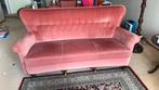 Retro bank poeder roze inclusief twee stoelen, Huis en Inrichting, Ophalen, 150 tot 200 cm, Tweepersoons, Zo goed als nieuw