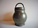 Tinnen gortpot / bouillon pot medicinaal 1875 1900 veldfles, Antiek en Kunst, Antiek | Tin, Ophalen of Verzenden