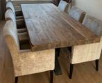 Luxe massieve boomtafel met spinpoot, Huis en Inrichting, Tafels | Eettafels, Ophalen, Zo goed als nieuw, Rechthoekig, 200 cm of meer