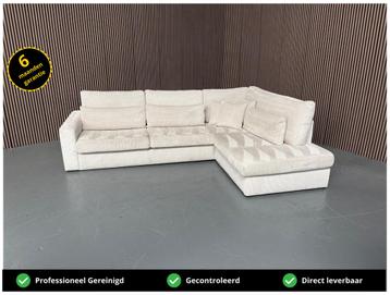 GRATIS LEVERING Ribstof Hoekbank Crème 315x230 REFURBISHED beschikbaar voor biedingen