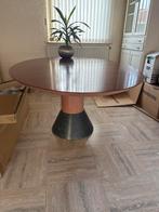 Uitschuifbare ovale Eettafel  en 4 stoelen, Ophalen, Gebruikt, 100 tot 150 cm, Rond