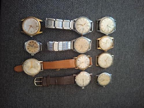 Horloge heren, Sieraden, Tassen en Uiterlijk, Horloges | Heren, Gebruikt, Polshorloge, Overige merken, Staal, Leer, Verzenden