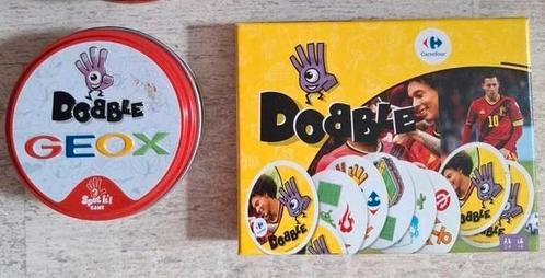 2x DOBBLE spel Geox en Carrefour editie, Hobby en Vrije tijd, Gezelschapsspellen | Kaartspellen, Zo goed als nieuw, Een of twee spelers