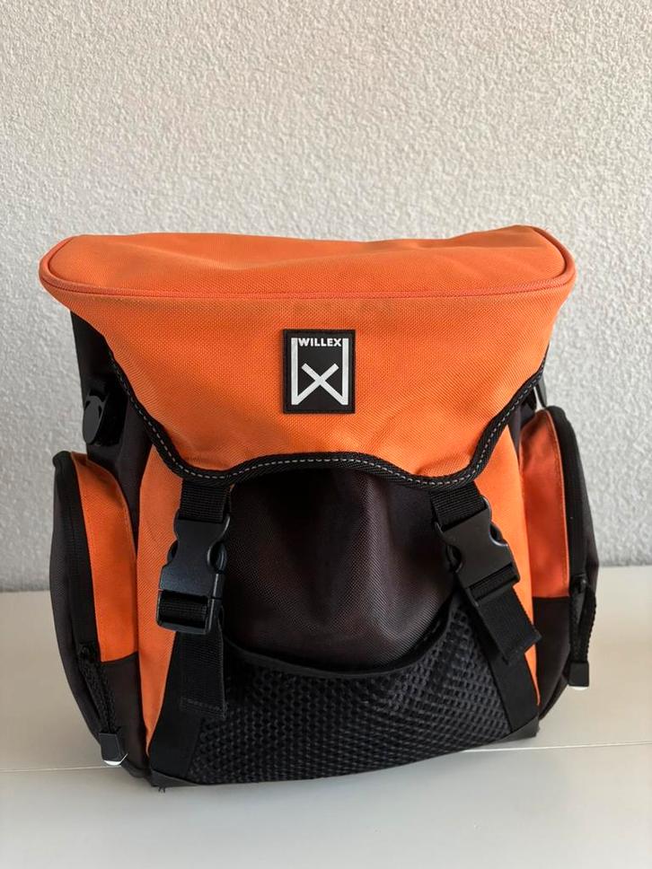 Willex enkele fietstas / pakaftas / oranje-zwart / 10L, Fietsen en Brommers, Fietsaccessoires | Fietstassen, Zo goed als nieuw