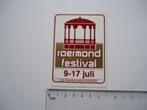 sticker oud Roermond festival retro vintage, Verzamelen, Stickers, Overige typen, Zo goed als nieuw, Verzenden