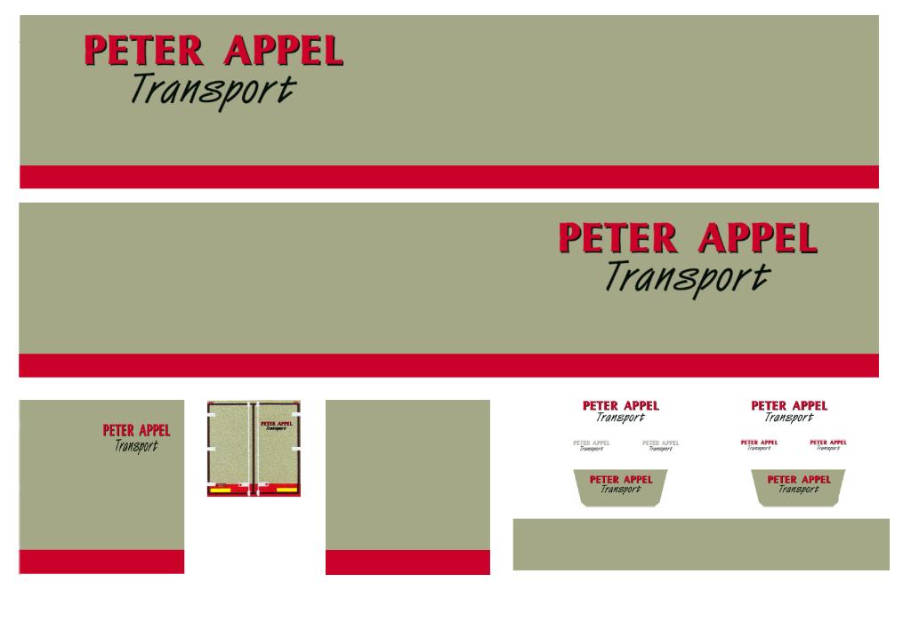 Vrachtauto decal 1:50 Peter Appel ( trailer ), Hobby en Vrije tijd, Modelauto's | 1:50, Verzenden, Nieuw, Bus of Vrachtwagen, Overige merken