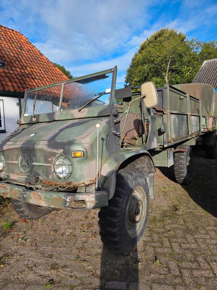 Unimog S404 6 cilinder benzine met aanhanger belastingvrij, Auto's, Vrachtwagens, Particulier, Vierwielaandrijving, Ophalen