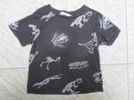 T-shirt donkergrijs dieren skelet maat 92 shirt korte mouw, Jongen, Ophalen of Verzenden, Zo goed als nieuw, Shirt of Longsleeve