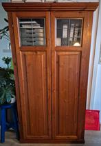 Massief houten kast met glas in lood, Ophalen, Gebruikt