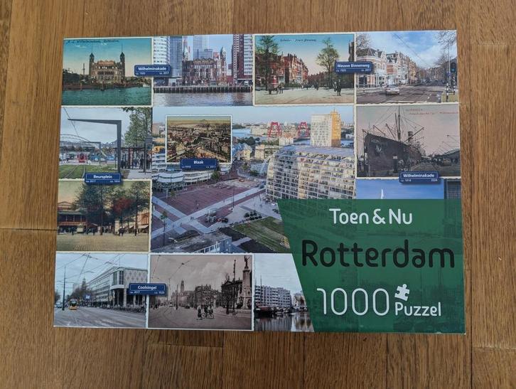 legpuzzel Rotterdam Toen en Nu. 1000 stukjes., Hobby en Vrije tijd, Denksport en Puzzels, Zo goed als nieuw, Legpuzzel, 500 t/m 1500 stukjes
