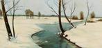 Johan Meijer (1885) Olieverf op doek " Winterlandschap " Ges, Ophalen of Verzenden