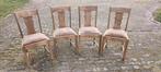 Vier oude houten stoelen met karakter, Ophalen, Gebruikt, Bruin, Vintage