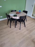 Lisabo zwarte ronde eettafel diameter 105 cm, Huis en Inrichting, Ophalen, Rond, Zo goed als nieuw, Vier personen