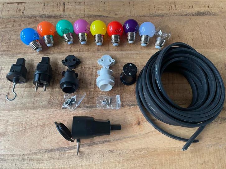 Losse prikkabel onderdelen, alles uit voorraad leverbaar., Tuin en Terras, Buitenverlichting, Nieuw, Overige typen, Overige materialen