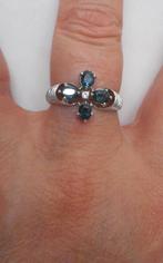 Prachtige zilveren ring met saffier maat 18.25 nr.339, 18 tot 19, Verzenden, Zo goed als nieuw, Dame