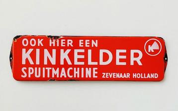 Oud Emaille Bord Kinkelder Zevenaar Reclamebord Deurpostje beschikbaar voor biedingen