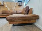 Hoekbank - Microvezel - cognac, Huis en Inrichting, 125 cm of meer, 125 cm of meer, Zo goed als nieuw, Info@homefriesland.nl