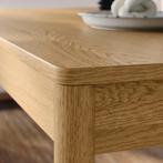 Houten Eettafel, Ophalen, 100 tot 150 cm, Eikenhout, Zo goed als nieuw