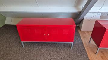 Ikea PS rood metaal tv audio meubel (2 beschikbaar) beschikbaar voor biedingen