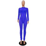 Dames catsuit 40 / bodysuit blauwe sexy festival vrouwen, Maat 38/40 (M), Verzenden, Nieuw, Overige thema's