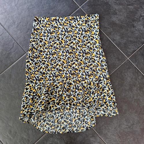 Fleurige rok van Hema, mt. L, panterprint, izgst, Kleding | Dames, Rokken, Gedragen, Maat 42/44 (L), Overige kleuren, Knielengte