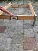 Bed frame 120x200cm hardhout - massive hout, Ophalen, Beige, Zo goed als nieuw, Twijfelaar