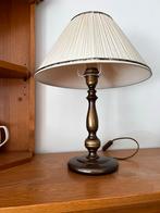 Vintage Lamp met Messing Voet en Geplooide Kapje, Antiek en Kunst, Antiek | Lampen, Ophalen of Verzenden