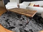 Salontafel industrieel steenschot hout metalen frame, Ophalen, Metaal, 50 tot 100 cm, 150 tot 200 cm