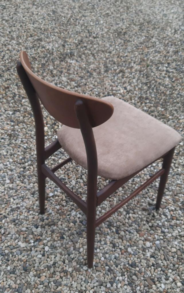 Set van 6Farstrup teakhouten design stoelen STOF NAAR KEUZE, Huis en Inrichting, Stoelen, Zo goed als nieuw, Stof, Bruin, Ophalen