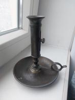 Antieke blaker of schuif kandelaar, Ophalen of Verzenden, Koper of Brons