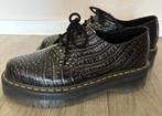 Dr Martens 1461 zwart leren platform schoenen, Zwart, Ophalen of Verzenden, Zo goed als nieuw, Veterschoenen