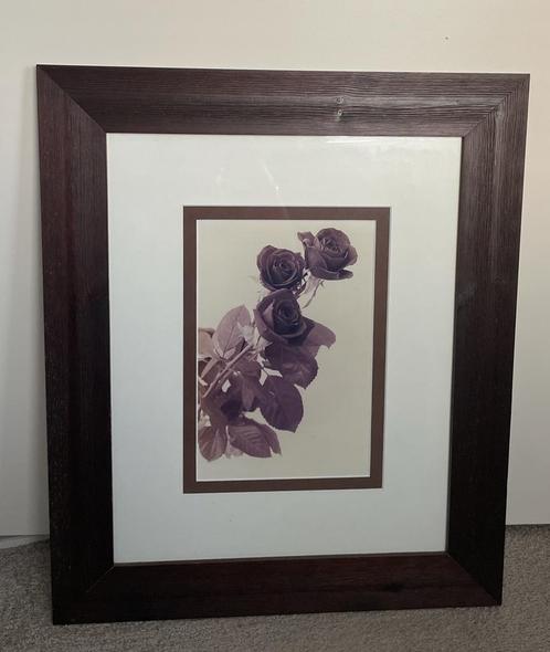 Foto van rozen in lijst, Huis en Inrichting, Woonaccessoires | Schilderijen, Tekeningen en Foto's, Zo goed als nieuw, Foto of Poster