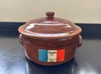 OPHALEN Franse Digoin Terracotta Pot  Braadpot Deksel 1970s, Antiek en Kunst, Ophalen