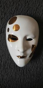 Venetiaans masker porselein vintage wit en goud, Antiek en Kunst, Antiek | Keramiek en Aardewerk, Verzenden