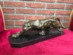 realistisch bronzen beeld, sluipend jachtluipaard, Ophalen of Verzenden