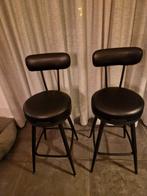 NIEUW 2 Draaibare barkrukken leer, zithoogte 65cm, Ophalen, 60 tot 90 cm, Nieuw, Met voetsteun