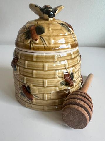 Vintage Keramiek Honingpot met Deksel, Bijtjes Jaren 60 beschikbaar voor biedingen