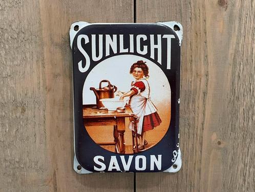 Emaille Bord Sunlight Savon - Deurpostje, Verzamelen, Merken en Reclamevoorwerpen, Gebruikt, Reclamebord, Ophalen of Verzenden
