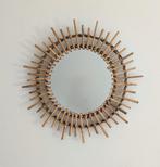 Mooie spiegel riet / rotan, Huis en Inrichting, Woonaccessoires | Spiegels, Ophalen of Verzenden, Rond, Minder dan 50 cm, Minder dan 100 cm